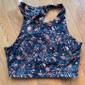 Outdoor Voices - Floral Crop Tank Top in Black & Brown